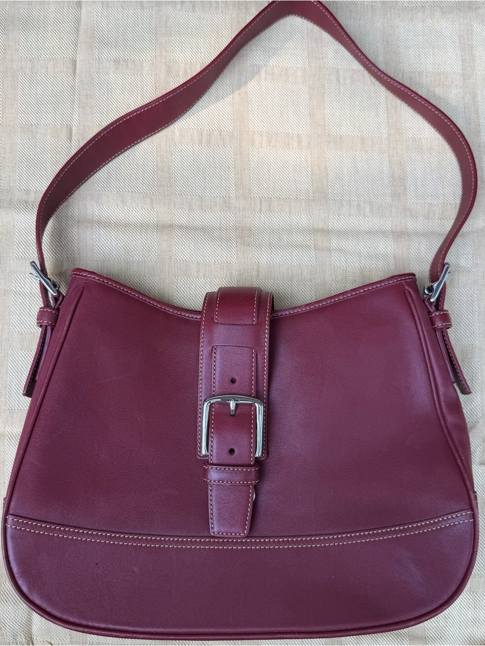 Y2K Coach Hampton Shoulder Bag Vintage Leather Red #7583